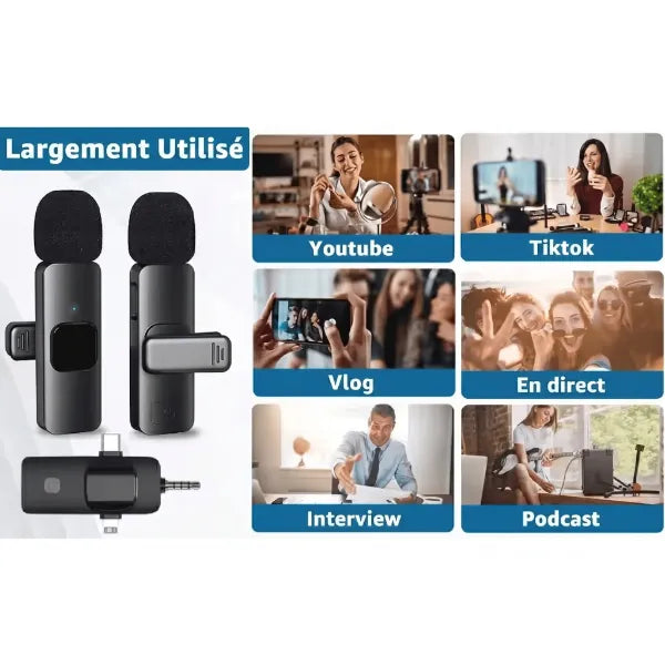 VoxAir Microphone Cravate Sans Fil