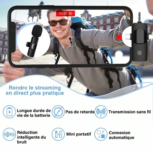 VoxAir Microphone Cravate Sans Fil