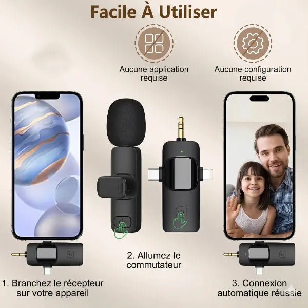 VoxAir Microphone Cravate Sans Fil